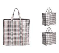 Josephine Osthoff Sac de rangement 75L, jusqu'à 20 kg, Noir, lot de 3 | Sac de déménagement et sac à linge avec fermeture éclair, déperlant, pliable, 50x50x30 cm, 3 sacs Noir