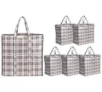 Josephine Osthoff Sac de rangement 75L, jusqu'à 20 kg, Noir, lot de 6 | Sac de déménagement et sac à linge avec fermeture éclair, déperlant, pliable, 50x50x30 cm, 6 sacs Noir