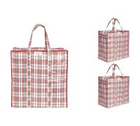 Josephine Osthoff Sac de rangement 75L, jusqu'à 20 kg, Rouge, lot de 3 | Sac de déménagement et sac à linge avec fermeture éclair, déperlant, pliable, 50x50x30 cm, 3 sacs Rouge