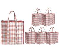 Josephine Osthoff Sac de rangement 75L, jusqu'à 20 kg, Rouge, lot de 6 | Sac de déménagement et sac à linge avec fermeture éclair, déperlant, pliable, 50x50x30 cm, 6 sacs Rouge