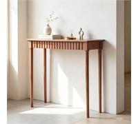 JOSIAHCQ Console Bois avec tiroir pour entrée,Table d`appoint pour Couloir | Design à lattes verticales, profil compact, pieds en bois massif, style ferme moderne(Cherry,140cm/55.1in)