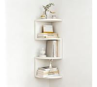 JOSIAHCQ Etagere Angle Murale Suspendue, Etagere Rangement Gain de Place à 2, 3, 4, 5 ou 7 Niveaux, bibliothèque d'angle Minimaliste, étagère d'angle pour Petits espaces(Wit,64.8cm(25.5in))