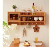JOSIAHCQ Étagère Murale d'exposition Moderne, Etagere Rangement flottantes Multifonction en Bois Rustique pour Cuisine et Restaurant(80cm/31.5in)