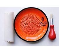 JOSKO Produkte 2739 Lot d'assiettes à râper à ail en céramique orange