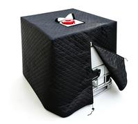 JOSTIVE IBC Couvercle de réservoir 1000 l, IBC résistant à l'hiver avec rembourrage en coton épais, tissu Oxford 210D, protection contre le gel et la poussière, fermeture éclair, noir, 120 x 100 x 116