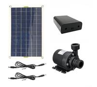 Jotekonoby Kit de pompe solaire 50 W pour bassin de jardin, piscine avec hauteur de tête de 5 m, débit 800 l/h, faible bruit, construction ABS, boîte à piles DC 12 V