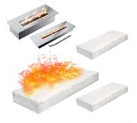 Jotekonoby Lot de 3 éponges en céramique résistantes à la chaleur pour cheminée d'intérieur au bioéthanol - Tapis de protection pour chambre de combustion - Blanc - 30 x 10 x 1 cm