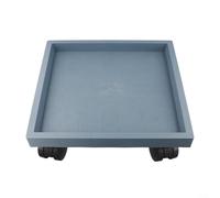 Jotekonoby Rouleau de plantes carré robuste avec roulettes pour pot de fleurs en pot, chariot pour terrasse, jardin, gris (intérieur 32,5 cm)