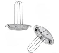 Jotekonoby Support de rôtissoire à charbon de bois d'extérieur pliable en acier inoxydable avec revêtement antiadhésif, amovible, cadre pour camping, randonnée, pique-nique, argenté (modèle standard)