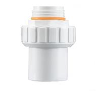 Jotekonoby Tuyau d'eau droit en PVC avec joints filetés pour système de filtre de réservoir à sable, raccord de 3,8 cm et 5,1 cm, noir et blanc (3,8 cm, blanc)