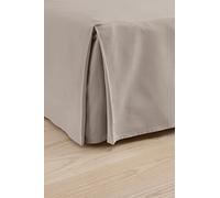 Jotex Cache-sommier en Coton Bio - Hauteur 45 cm - Gris Beige - 160 x 200 cm