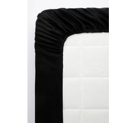 Jotex Zack - Drap-Housse en Satin de Coton Biologique - 100% Satin de Coton Bio de qualité supérieure - Certifié GOTS - avec élastique - Noir - 140 x 200 cm