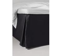 Jotex Zack Satin Tour de lit à Volants 100% Coton Bio de qualité supérieure Hauteur 45 cm Noir 180 x 200 cm