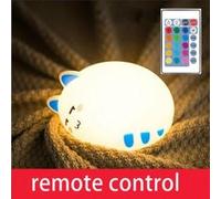 Jouet cadeau d'anniversaire pour enfants lumière de nuit LED chat mignon animal silicone doux chambre bébé nuit G