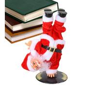Jouet de Père Noël dansant - Figurine de Père Noël rotative inversée et chantante électrique | Ornement de table de Noël musical pour décoration saisonnière, salon, chevet | Décoration de vacances ani