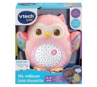 VTech - Ma Veilleuse Lumi Chouette Rose, Peluche Apaisante, Veilleuse Musicale et Lumineuse, Musique Douce, Berceuses, Bruits Blancs et Sons de la Nature, Cadeau de Naissance - Contenu en Français