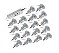 JOUFNING 18PCS Spot Encastré - Éclairage Paysager 1W, Mini Spot LED, Spot De Plafond 12V CC pour Chambre Ou Cuisine, Éclairage Discret pour Armoires, Cave À Vin(Green,30°)