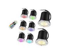 JOUFNING 8PCS Spots LED De Sol pour Paysage - Lampe D'extérieur Enterrée 6 W, Lampe De Sol Encastrable RVB Étanche IP67, Projecteurs Basse Tension 12 V-24 V(6W 24v)
