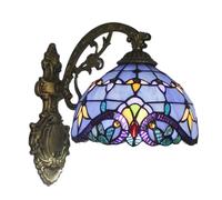 JOUFNING Applique Style Tiffany, Applique Baroque en Vitrail, Applique Murale Col De Cygne Vintage Industrielle, Lampe De Chevet D'intérieur, pour Salon, Chambre, Bureau, Bar(D)