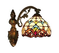 JOUFNING Applique Style Tiffany, Applique Baroque en Vitrail, Applique Murale Col De Cygne Vintage Industrielle, Lampe De Chevet D'intérieur, pour Salon, Chambre, Bureau, Bar(C)