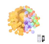 JOUFNING Guirlande Lumineuse D'intérieur avec Globes Lumineux, Sphères Lumineuses De Noël À Couleurs Changeantes, Blanc Chaud Et Multicolore, avec Télécommande, pour Décorer(10 m 100 Lights)