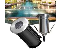 JOUFNING Lumière Jardin Enterré - Projecteur LED sous-Marin, 12V Lumière LED Submersible, Projecteur Encastré LED Basse Tension IP68 De Petite Taille, pour Jardin, Terrasse(White Light,1w-52mm)