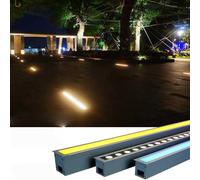 JOUFNING Lumière Jardin Enterré - Spot LED Encastré Linéaire Rectangulaire - Éclairage Extérieur Enterré, Étanche IP65, pour Éclairage Paysager De Couloirs Et D'escaliers(Red,100-240V(24W))