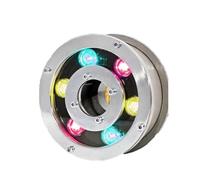 JOUFNING Lumière LED Submersible - Spot Encastrable Exterieur, Éclairage De Paysage À LED en Acier Inoxydable Étanche IP68, Éclairage De Bassin À LED À Trou Central 12 V(Purple,12W (12V))