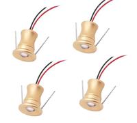 JOUFNING Mini Spot LED Encastré - Lampe De Marche 1W, Spot Encastré Au Plafond, Éclairage Mural Et Plafonnier Dissimulé, pour Armoires Et Vitrines(4pcs-Gold)