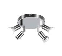 JOUFNING Plafonnier De Cuisine, Spots Encastrés en Fer avec Longue Tige, Éclairage Industriel LED Orientable pour Couloir, Éclairage Intérieur De Bar À Intensité Variable(Warm White,4-Head Spotlight)