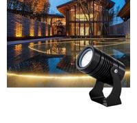 JOUFNING Projecteur LED Rotatif, Éclairage Paysager LED Étanche IP67, Projecteurs Muraux, Faisceau Étroit Longue Portée, Éclairage Extérieur À Distance pour Bâtiments(Yellow,10W(DC24V))