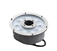 JOUFNING Spot Encastrable Exterieur, Lumière LED Submersible AC 12V, Éclairage De Paysage À LED en Acier Inoxydable Étanche IP68, Éclairage De Bassin À LED À Trou Central(Green,24W(12V))