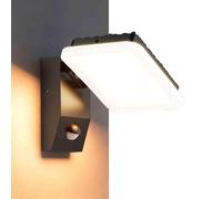 JOUFNING Spot Encastrable LED Exterieur - Applique Murale Extérieure LED 24 W avec Détecteur De Mouvement, Indice De Protection IP65, Panneau LED Pivotant pour Jardin, Garage Ou Cour(Warm Light)