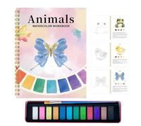 Journal d'activités aquarelle - Carnet de croquis créatif, instructions de dessin | Cahier de coloriage portable avec feuilles de papier, taille compacte, œuvre d'art pédagogique, entraînement, salle
