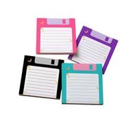 Journal de notes autocollantes | Blocs de papier rétro avec zone d'écriture lignée, lot de quatre pièces, 50 feuilles au total