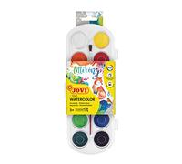 Jovi - Aquarelles avec Pinceau, 12 godets de 30mm, Couleurs Brillantes