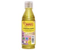 Jovi - Gouache Pailletée, Bouteille de 250ml, Jaune, Peinture Pailletée, Ingrédients naturels, Facile à laver, Sans gluten, Idéal pour l'école