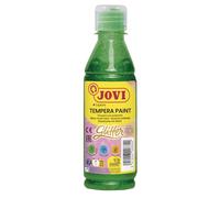 Jovi - Gouache pailletée, Bouteille de 250ml, Vert, Peinture pailletée, A Base d'ingrédients naturels, Facile à Laver, sans Gluten, Idéal pour l'école
