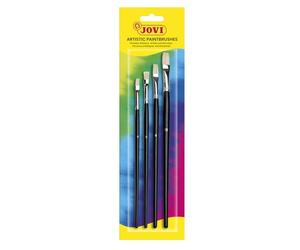 Jovi - Pinceaux d'art calibrés Pointe Plate, Blister de 4 pièces
