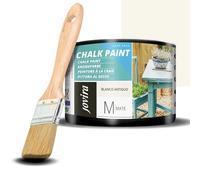 JOVIRA PINTURAS Chalk Paint - Peinture à la craie à l'eau mate + Pinceau spécial bois. Renouvelez vos meubles avec créativité. (375 Millilitres, Blanc antique)