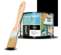 JOVIRA PINTURAS Chalk Paint - Peinture à la craie à l'eau mate + Pinceau spécial bois. Renouvelez vos meubles avec créativité. (375 Millilitres, Noir)