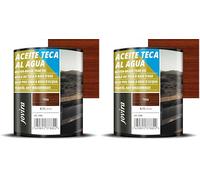 JOVIRA PINTURAS Huile Teck à l'eau, pour meubles de jardin, chaises, tables, transats, Protection, restauration et entretien du bois extérieur. (750 Millilitres, Teck) (Lot de 2)