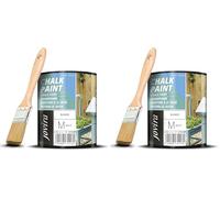 JOVIRA PINTURAS Peinture à la craie - Peinture à la craie à l'eau mate + Pinceau spécial bois. Renouvelez vos meubles avec créativité. (750 Millilitres, Blanc) (Lot de 2)