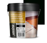 JOVIRA PINTURAS Peinture anti-infiltration pour la réparation et l'imperméabilisation des toits et des terrasses. Peinture élastique imperméable, anti-fuites et anti-fissure. (4 Litres, Noir)