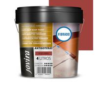 JOVIRA PINTURAS Peinture Anti-Infiltrations Fibrée pour la réparation et étanchéité de toitures. Peinture élastique imperméable anti-fuites & anti-fissures. (4 Litres, Rouge)