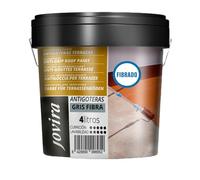 JOVIRA PINTURAS Peinture Anti-Infiltrations Fibrée pour la réparation et étanchéité de toitures. Peinture élastique imperméable anti-fuites & anti-fissures. (4 Litres, Gris)
