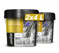 JOVIRA PINTURAS. Peinture Anti-Moisissures, prévient les moisissures, résiste à l'apparition de moisissures sur les murs, aspect mat Blanc (2x4 Litres, Blanc)