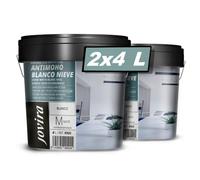 JOVIRA PINTURAS Peinture avec Protection Anti-Moisissure. Blanc Neig. Peinture plastique mate avec un bon pouvoir couvrant et une bonne blancheur. (2x4 Liter, Blanc Neige)