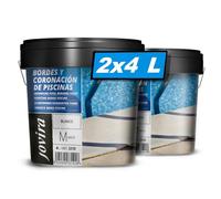 JOVIRA PINTURAS Peinture Bords Piscine. Spécial antidérapant pour rénover les bords des piscines. (2x4 Litres, Blanc)
