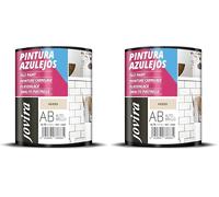 JOVIRA PINTURAS Peinture Carrelage Donnez une nouvelle image à votre cuisine et salle de bain. (750 ml, Blanc Ivoire) (Lot de 2)